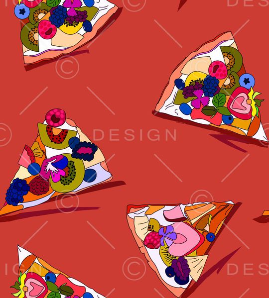 水果披萨印花华亿平台图片