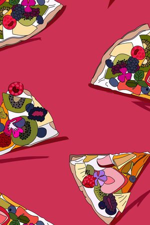 水果披萨印花华亿平台图片