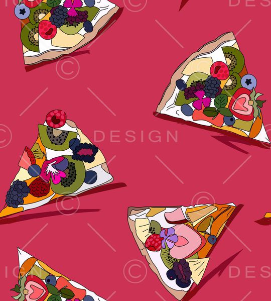 水果披萨印花华亿平台图片