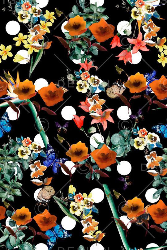 水彩花卉印花华亿平台图片