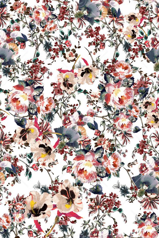 清爽底花卉印花华亿平台图片