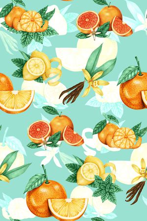 tropical fruits印花华亿平台图片