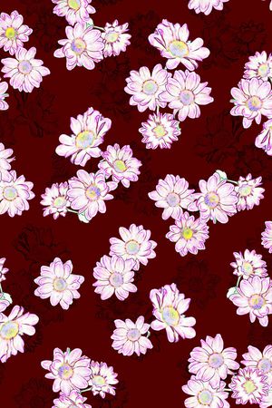 清爽底花卉印花华亿平台图片