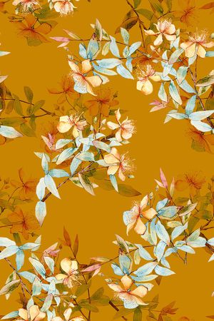 水彩花卉印花华亿平台图片