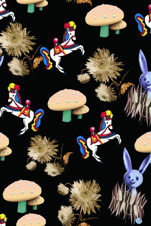 蘑菇印花华亿平台图片