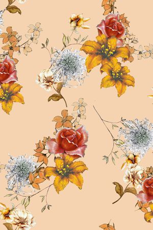 水彩花卉印花华亿平台图片