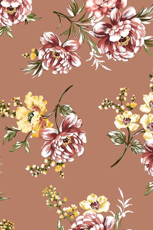 清爽底花卉印花华亿平台图片