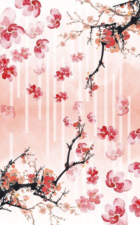 水彩花卉印花华亿平台图片