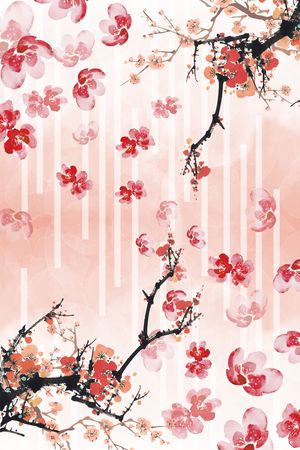 水彩花卉印花华亿平台图片