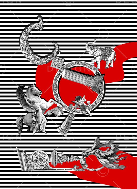 条纹石膏印花华亿平台图片