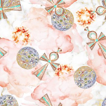 1171756-大理石纹理水彩渲染几何球体珠宝