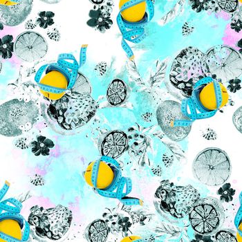 1172014-渲染底纹花卉果实趣味卷尺