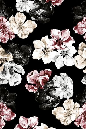 水彩花卉印花华亿平台图片