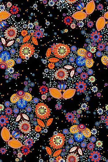 几何花卉印花华亿平台图片