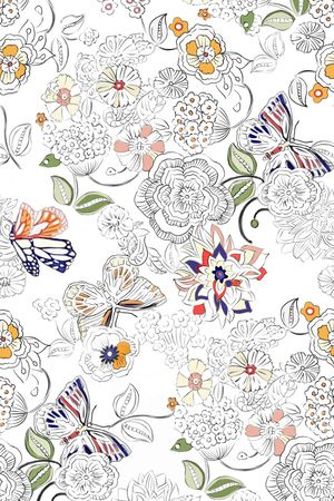 线条画印花华亿平台图片