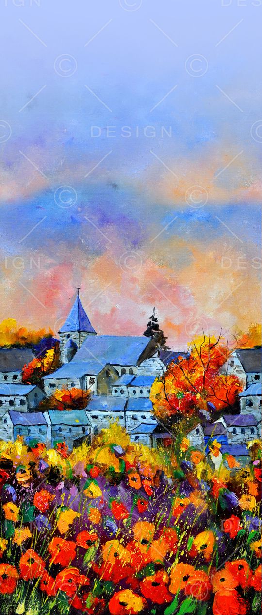 风景景观印花华亿平台图片