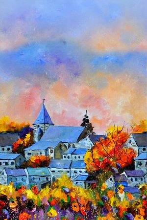 风景景观印花华亿平台图片