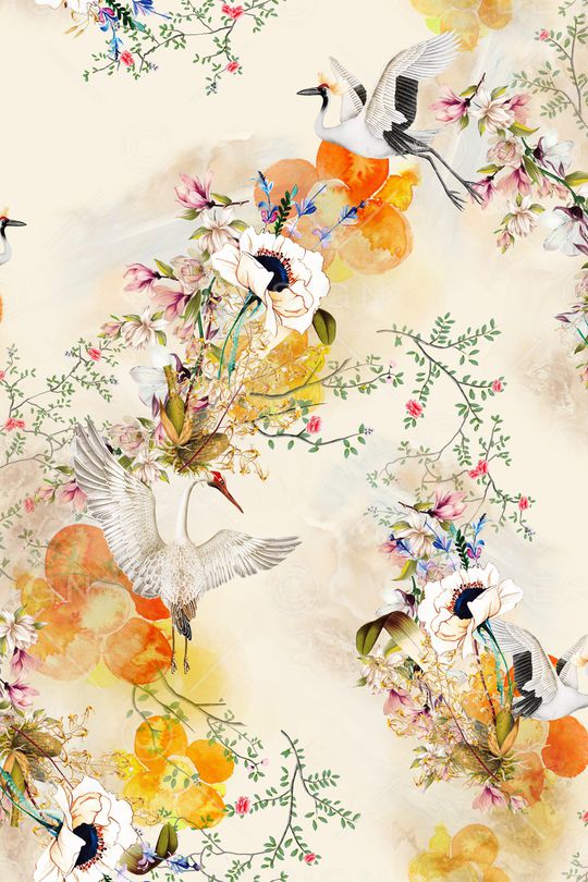 水彩花卉印花华亿平台图片