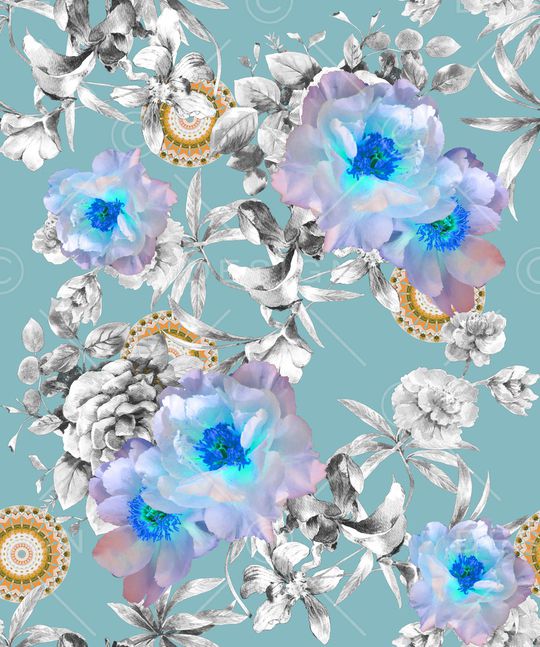 花卉印花华亿平台图片