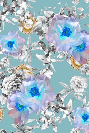 花卉印花华亿平台图片