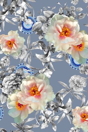 花卉印花华亿平台图片