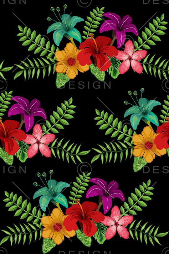 水彩花卉印花华亿平台图片