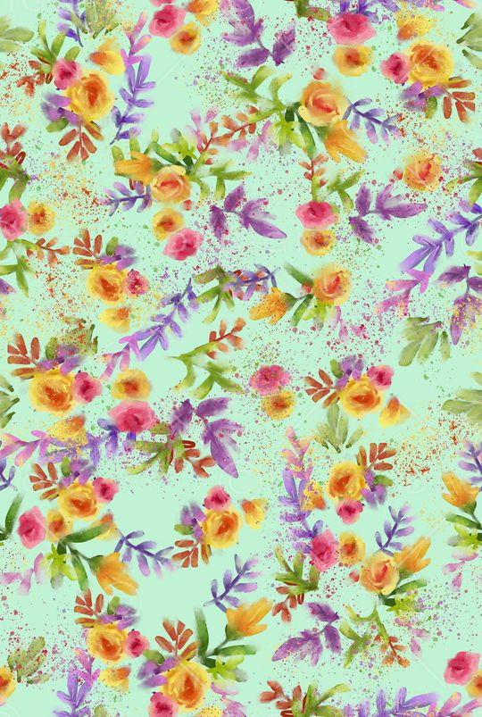 朦胧花卉印花华亿平台图片