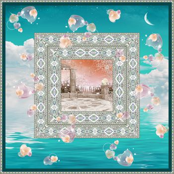 1174815-云海中东民族纹样梦幻心形方巾-1