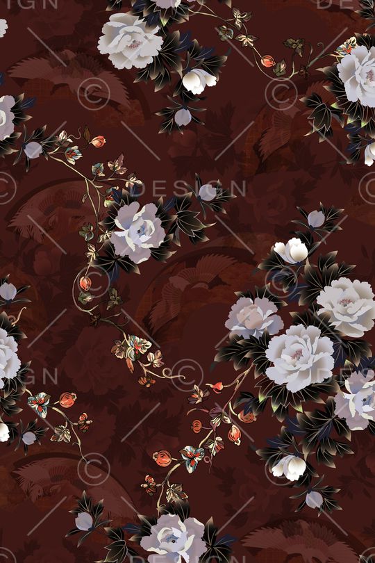 牡丹印花华亿平台图片