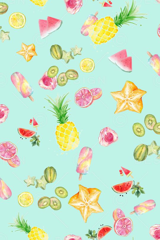 夏日水果印花华亿平台图片