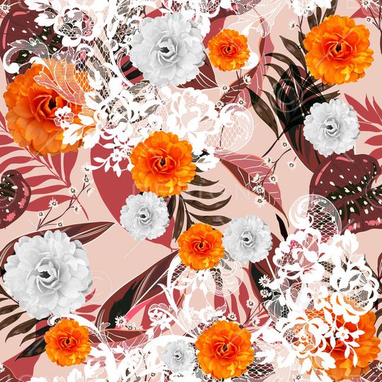 花卉印花华亿平台图片