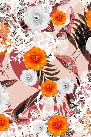 花卉印花华亿平台图片