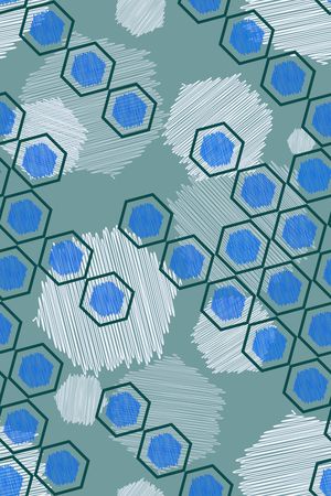 六边形印花华亿平台图片