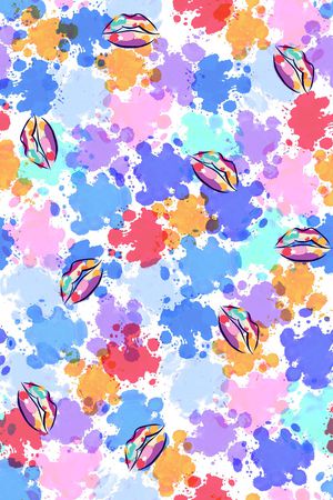 嘴唇印花华亿平台图片