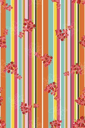 清爽底花卉印花华亿平台图片