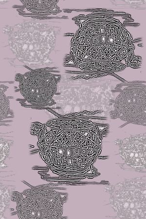 线条画印花华亿平台图片