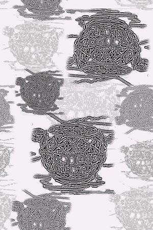 线条画印花华亿平台图片