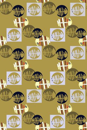 鱼儿自在飘印花华亿平台图片