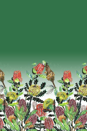 水彩花卉印花华亿平台图片