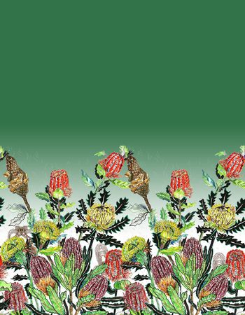 水彩花卉印花华亿平台图片