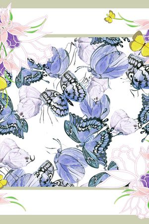 蝴蝶印花华亿平台图片