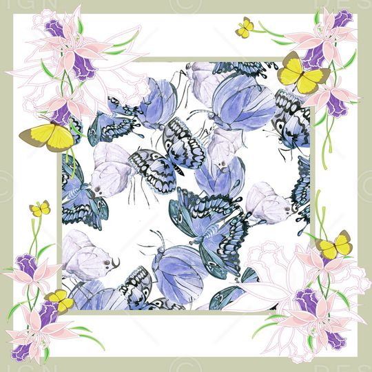 蝴蝶印花华亿平台图片