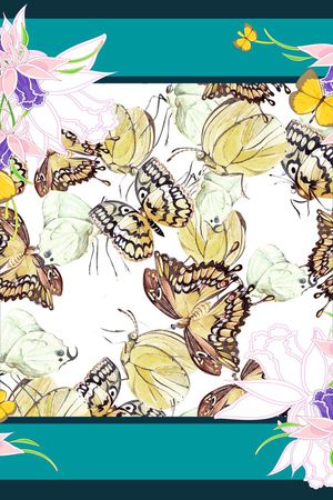 蝴蝶印花华亿平台图片