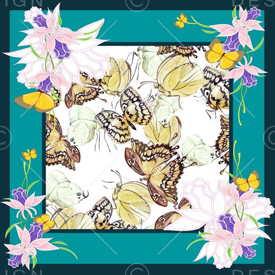 蝴蝶印花华亿平台图片