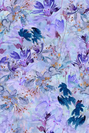 水彩花卉印花华亿平台图片