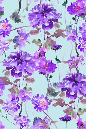 手绘花卉印花华亿平台图片