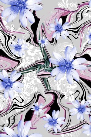 清爽底花卉印花华亿平台图片