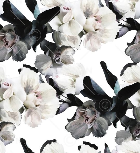 手绘大花印花华亿平台图片