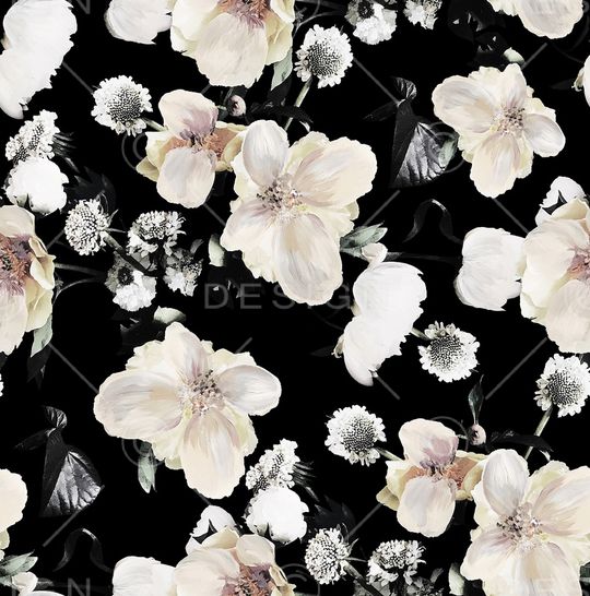 手绘大花印花华亿平台图片