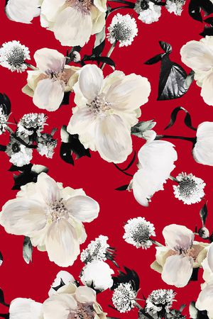 手绘大花印花华亿平台图片